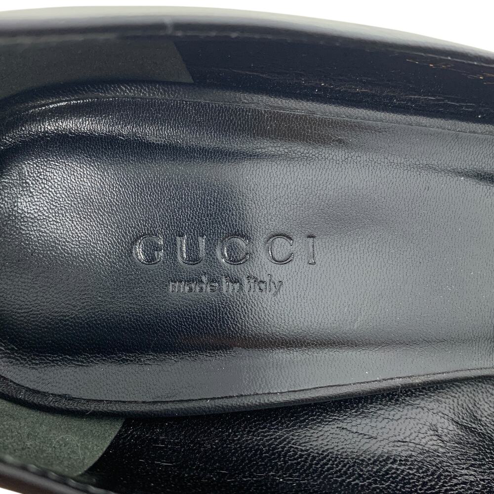 Gucci Kristen Bamboo Heel Black Leather Pointed Toe Stiletto Pumps EU 39 - Picture 6 of 11